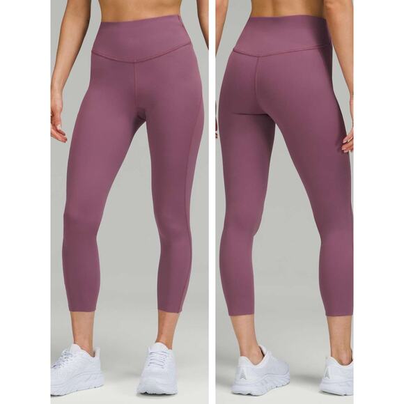 lululemon athletica Pants - LULULEMON Base Pace High-Rise Crop 23" Size 6 Vintage Plum